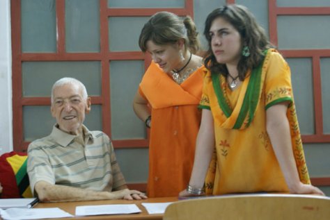 Laura, Núria i el Sr. Vicenç Ferrer a lIndia