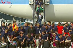 Arribada dels campions a l'aeroport del Prat.