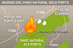 Direcció que prenen les flames. Direcció que prenen les flames.
