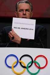Jacques Rogge, en el moment d'anunciar Rio.