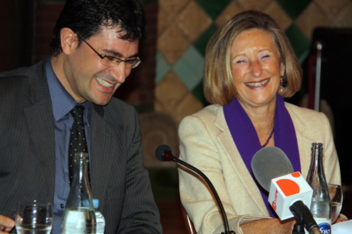 Mariona Carulla, presidenta de la Fundació Orfeó Català-Palau de la Música i Enric Noguera, secretari general del departament de Cultura i Mitjans de Comunicació.