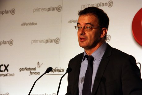 El candidat d'ERC-Rcat-Catalunya Sí, Alfred Bosch, ha participat aquest dilluns en un col·loqui organitzat pel Periódico de Catalunya FOTO: Moldes, Aleix.