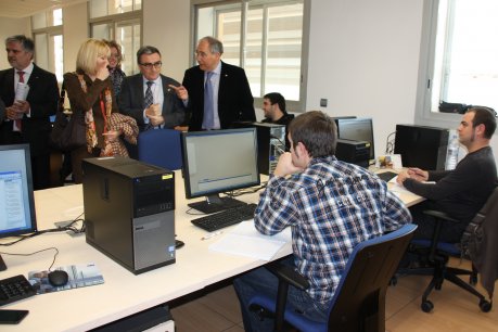 L'alcalde de Lleida, Àngel Ros, amb el rector de la UdL i president del PCiTAL, Roberto Férnanez i la futura subdelegada del govern de l'Estat a Lleida, Inma Manso. FOTO: Miret, Salvador.