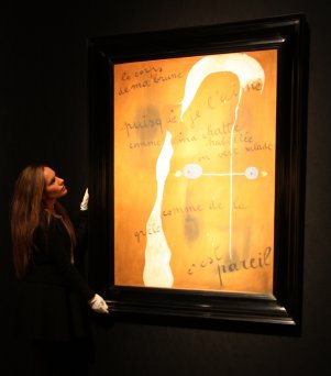 L'obra 'Le corps de ma brune' (1925), de Joan Miró, a la sala d'exposicions de Christie's a Londres FOTO: Pous, Laura.