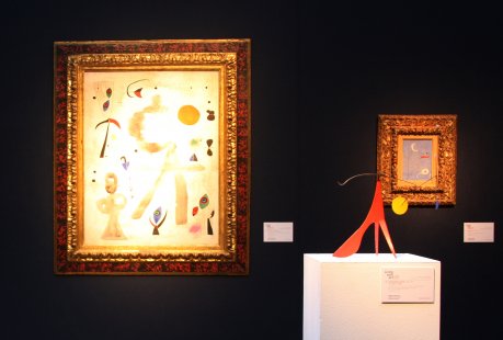 L'exposició de Christie's Londres inclou diverses produccions de Joan Miró que se subhastaran la propera setmana, entre elles '‘Personnages et oiseaux devant le soleil' (1946). FOTO: Pous, Laura.