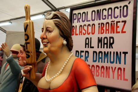 Escena de l'Exposició del Ninot 2012 que representa Rita Barberá destruint el Cabanyal. FOTO: Soler, José.