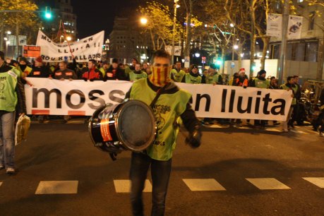 Imatge de la manifestació de la policia catalana en contra de les retallades FOTO: Campuzano, Oriol .