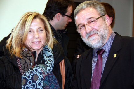 La vicepresidenta del Govern, Joana Ortega, i el president del Consell Comarcal del Pla d'Urgell, Francesc Fabregat. FOTO: Bosch, Oriol.