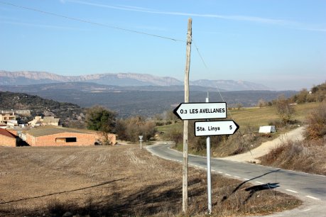 L'incendi s'ha originat ales muntanyes del fons, en una zona de difícil accés. FOTO: Cortés, Laura.