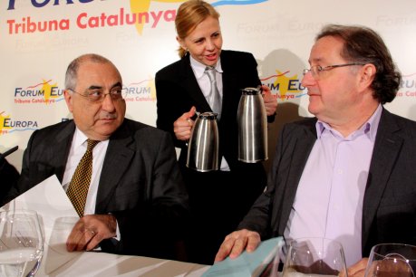 Joaquim Nadal i Josep Ramoneda, al Fórum Europa-Tribuna Catalunya. FOTO: Garrido, Rafa.