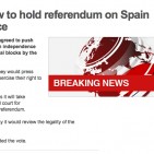'Els catalans, compromesos a fer el referèndum', notícia d'última hora a la BBC